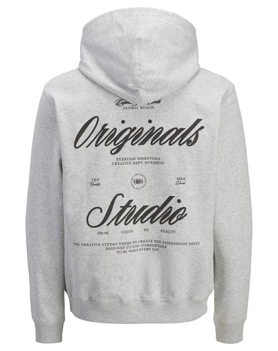 Jack & Jones Junior - JORNorrebro Typo Back Sweat Hoodie - White Melange